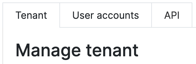 Manage tenant